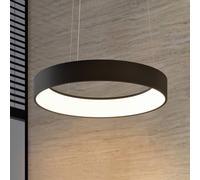 Arcchio Lámpara colgante LED Aleksi, Ø 60 cm, negra, metal, CCT