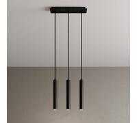 Arcchio Lámpara colgante LED Franka, 3 luces, larga, negra, aluminio True