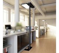 Arcchio Lámpara de pie para oficina Aila, negra, sensor de luz diurna