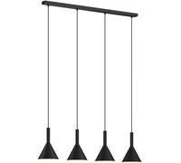 Arcchio Lámpara colgante Tadej, 4 luces, blanco y negro, metal, E27