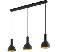 Arcchio Lámpara colgante Cosmina, 3 luces, longitud 90 cm, negro
