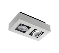 Arcchio lámpara de techo en blanco, foco | lámpara de cocina, gu10, 2 bombillas, moderno, de aluminio, angular para pasillo, oficina, espacio de trabajo, sala de