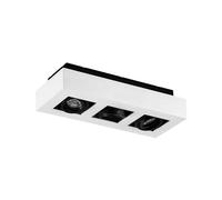 Arcchio lámpara de techo en blanco, foco | lámpara de cocina, gu10, 3 bombillas, moderno, de aluminio, angular para cocina, oficina, espacio de trabajo, sala de estar,