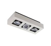 Arcchio lámpara de techo en blanco, foco | lámpara de cocina, gu10, 3 bombillas, moderno, de aluminio, angular para pasillo, oficina, espacio de trabajo, sala de