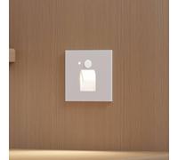 Arcchio Lámpara empotrable LED Neru, 7 cm, blanca, angular, sensor True