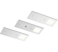 Arcchio Lámparas LED bajo mueble Nortra, juego de 3, gris, aluminio