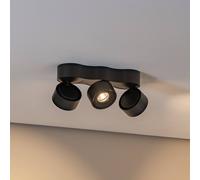 Arcchio Plafón LED Rotari, lentes, 3 luces, negro True