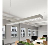 Arcchio Susi lámpara colgante LED de oficina, plata, 120 cm, 4000K, DALI True