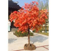 Arce Rojo Artificial de Seda botánica - Planta Artificial de Interior de Aspecto Realista, Aspecto perenne, Nunca se marchita, no Requiere Mantenimiento for Patios, escaleras o galerías.(1.5mx1.2m)