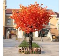Arce Rojo Artificial de Seda botánica - Planta Artificial de Interior de Aspecto Realista, Aspecto perenne, Nunca se marchita, no Requiere Mantenimiento for Patios, escaleras o galerías.(1.8mx1.8m)