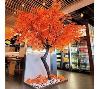 Arce Rojo Artificial de Seda botánica - Planta Artificial de Interior de Aspecto Realista, Aspecto perenne, Nunca se marchita, no Requiere Mantenimiento for Patios, escaleras o galerías.(2mx1.8m)