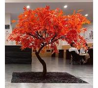 Arce Rojo Artificial de Seda botánica - Planta Artificial de Interior de Aspecto Realista, Aspecto perenne, Nunca se marchita, no Requiere Mantenimiento for Patios, escaleras o galerías.(2m*2m)
