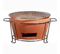 Arcela Parrilla de carbón Calentador portátil 14 pulgadas de escritorio BBQ pit con estante de hierro y red para acampar al aire libre Cooking Tailgating Party Compact Space Saving Design Easy Ash Rem