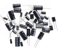ARCELI 125PCS 25 Valores 16V 25V 50V 1uF a 2200uF Capacitores Electrolíticos Surtidos Surtido Kit de surtido negro con resistencia marcada