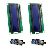 ARCELI 2 Piezas 16x2 LCD módulo Pantalla con Interfaz I2C 2x16 Caracteres DC 5V Compatible con Arduino y Raspberry Pi, Fondo Azul y Caracteres Blancos