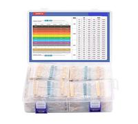 ARCELI 2600 piezas del kit de resistencia 130 valores, 1% de distribución de resistencia 1 ohm-3 ohm 1 / 4W varios resistores de película metálica y cajas de almacenamiento