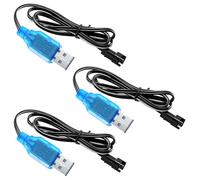 ARCELI 3 cables de carga USB HSP de 3,7 V con conector SM-2P, cargador de batería Lipo, cargador de batería USB para drones RC Otros juguetes controlados por control remoto