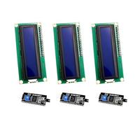 ARCELI 3 módulos de pantalla LCD IIC I2C TWI 1602, serie 16 x 2, compatible con Arduino y Raspberry Pi (con fondo azul y caracteres blancos)