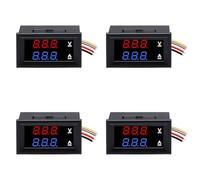 ARCELI 4 voltímetros LED de 0,28 pulgadas, DC 0 - 100 V 10 A, voltímetro digital, multímetro digital, medidor de corriente de voltaje, detector de corriente de voltaje, panel de amperaje