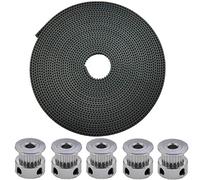 ARCELI 5 Metros GT2 2mm Paso 6mm Ancho Correa Dentada de Goma + 5 Unids 16 Dientes Rueda de la polea de sincronización de Aluminio para Impresora 3D