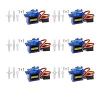 ARCELI 6Pcs 9G Mini Micro Servo Motor para Mano/RC Brazo Robot/Helicóptero Barco Avión Helicóptero Coche Vehículo Modelos Control con Cable, Micro Motor Servos Modelado para Arduino