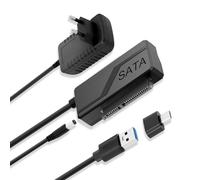 ARCELI Adaptador USB 3.0 a SATA para discos duros duros SSD de 2,5 pulgadas / 3,5 pulgadas, adaptador de disco U para unidades SATA con adaptador de alimentación de 12 V/2 A