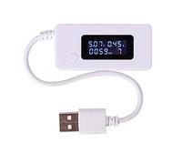 ARCELI Cola blanca Pantalla LCD retroiluminada Pantalla digital LCD Amperímetro USB voltímetro capacidad de carga detector de mesa de prueba