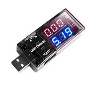 ARCELI Detector USB Voltaje Actual Probador Medidor LED Rojo + Azul Pantalla de Doble Fila Voltímetro Digital Amperímetro Cargador Doctor Negro