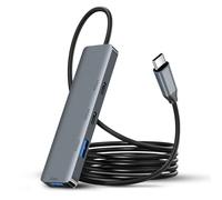 ARCELI Hub USB C 3.0, 4 puertos USB C, distribuidor USB, 5 Gbps USB C, estación de acoplamiento para ordenador portátil, Xbox, unidad flash, HDD, consola, impresora, PC, teclados, HP, Dell