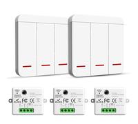 ARCELI Interruptor inalámbrico, interruptor de seguridad del emisor RF y controlador de receptor - 2200W/10A Interruptor de iluminación inteligente, interior 30-50M, Emisor de Radio 433MHz