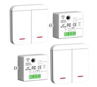 ARCELI Interruptor Inalámbrico - Kit 433 MHz con Emisor de Radio y Receptor 2200W/10A, Sistema de Iluminación RF de Pared