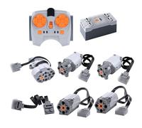 ARCELI Power Functions Set de 8 piezas, motor eléctrico, motor servo con motor M/L, mando a distancia, servomotor, caja de batería, cable de extensión con muchos modelos