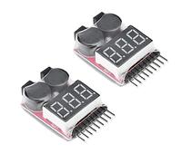 ARCELI RC 1-8s Lipo Battery Tester Monitor de bajo voltaje Timbre Alarma Comprobador de voltaje con indicador LED para Lipo Life LiMn Li-ion Battery (2PCS)