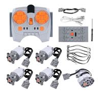 ARCELI Servo Motor Function Set, 11 piezas eléctricos de juguete motores, Power Functions Set con servomotor, mando a distancia, caja de batería, cable de luz LED, cable de extensión compatible con