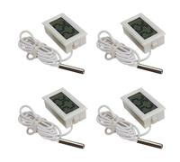 ARCELI Termómetro digital LCD con sonda externa para frigorífico, congelador, frigorífico, acuario, color blanco (4 unidades)