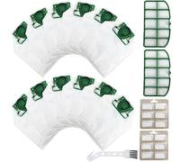 Arcets Kit de 12 bolsas compatibles con Folletto VK200 VK220S FP 220 FP 220S | 12 bolsas de aspiradora de microfibra de 5 capas con 2 filtros de motor y cepillo