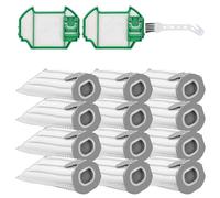 Arcets Kit de 12 bolsas de microfibra compatibles con Folletto VK7S VK7 FP7S FP7-12 bolsas aspiradora + 2 filtros motor