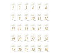 Arch Numerals - Gold Printed Seating Cards for Reception Organization | Elegant Numbered Display Sheets with Matching Holders & Clear Read Design for Party Planning Wedding Arrangement Restaurant
