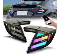 Archaic LED RGB Luces traseras compatibles con 10th Honda Civic Type R Hatchback FK7 FK8 2016-2020,Luz trasera con señal de giro secuencial, animación RGB DRL, par