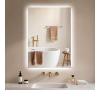 Archaluxe Espejo de Baño con Iluminación 40 x 60 cm - Espejo de Baño LED con Iluminación, Interruptor Táctil, Regulable, 3 Colores de Luz, Espejo de Pared LED para Baño Horizontal / Vertical