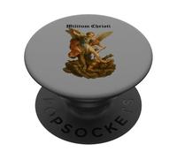 Archangel Michael derrota a Satanás - Militium Christi PopSockets PopGrip Adhesivo