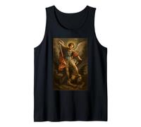 Archangel Michael derrota a Satanás - San Michael Oración Camiseta sin Mangas