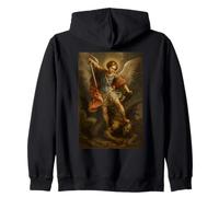 Archangel Michael derrota a Satanás - San Michael Oración Sudadera con Capucha