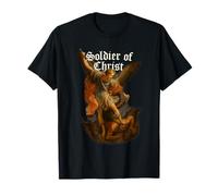 Archangel Michael derrota a Satanás - Soldado de Cristo Camiseta