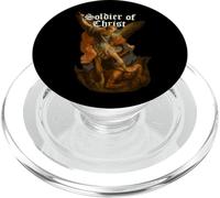 Archangel Michael derrota a Satanás - Soldado de Cristo PopSockets PopGrip para MagSafe