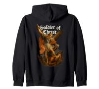Archangel Michael derrota a Satanás - Soldado de Cristo Sudadera con Capucha