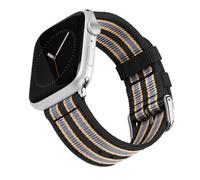 Archer Watch Straps - Correas de Nailon Premium para Apple Watch (Negro, Gris y Amarillo/Acero Inoxidable, 44/45/46/49mm)