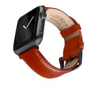 Archer Watch Straps - Correas de Reloj de Cuero de Grano Superior para Apple Watch (Coñac/Costura en Blanco Natural, Gris Espacial, 44/45/46/49mm)