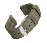 Archer Watch Straps - Correas de Reloj de Nailon Tipo Cinturón de Seguridad de Liberación Rápida (Verde Oliva, 22mm)