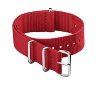 Archer Watch Straps - Correas de Reloj Estilo NATO Clásico de Nailon (Rojo, 18mm)